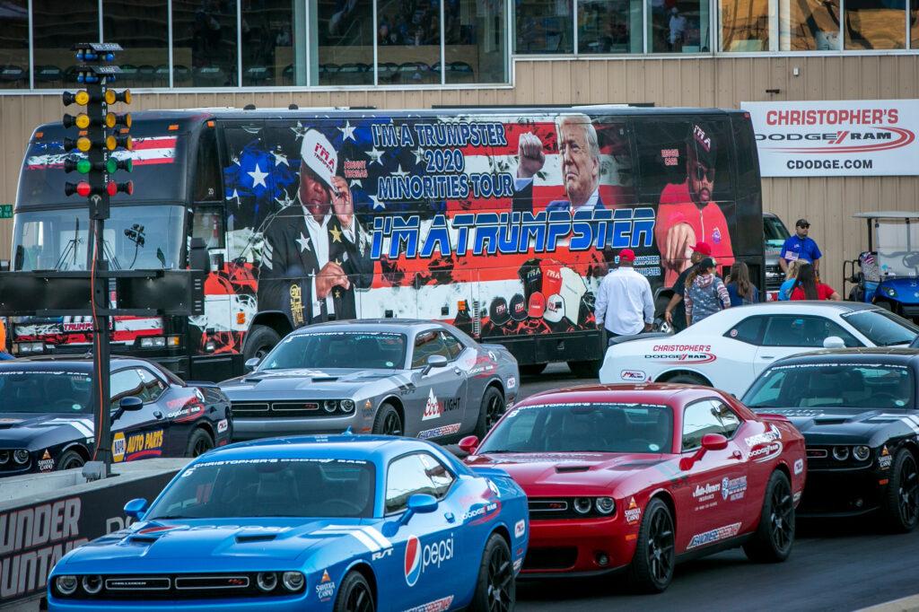 BANDIMERE SPEEDWAY PROTEST DOUBLES AS TRUMP RALLY