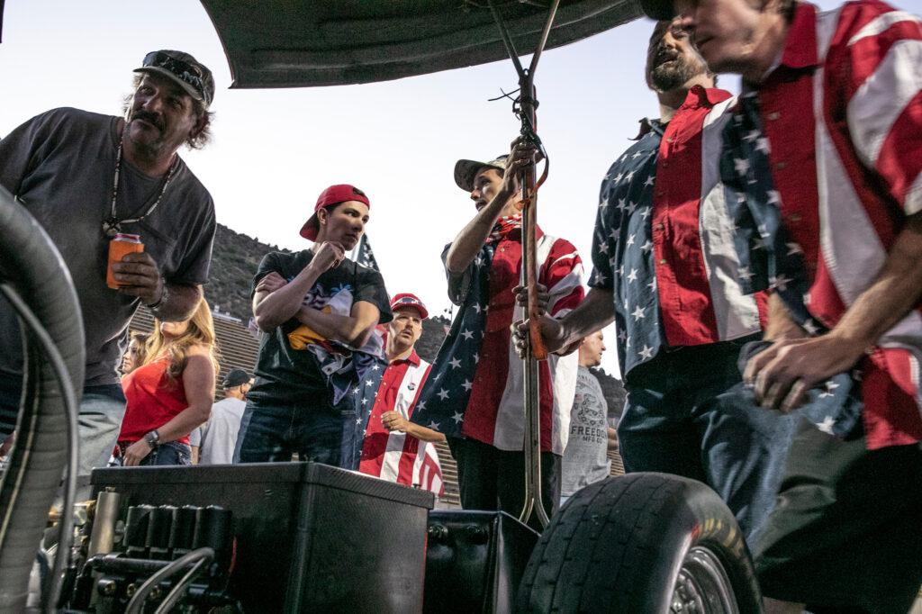 BANDIMERE SPEEDWAY PROTEST DOUBLES AS TRUMP RALLY