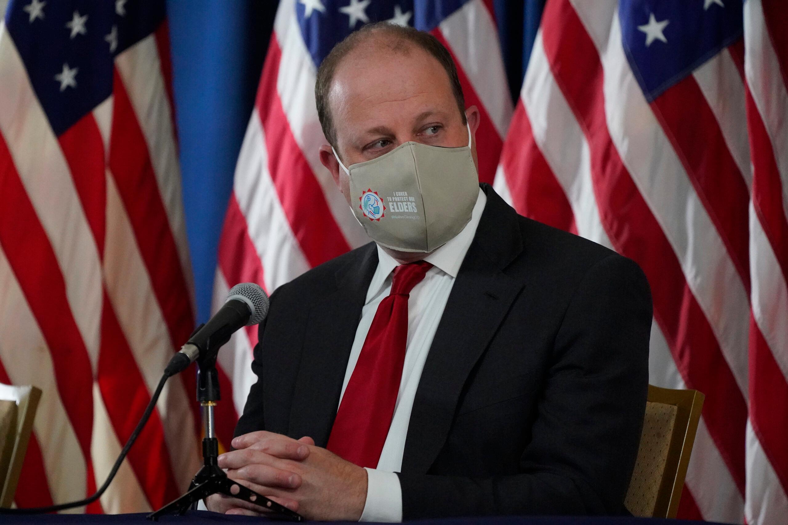 Jared Polis in face mask