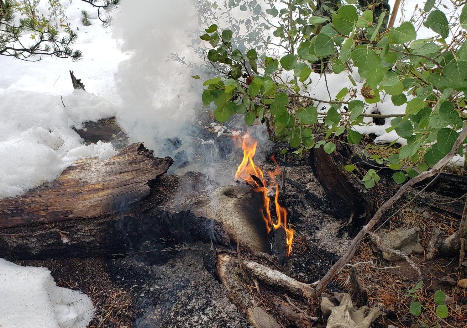 The Cameron Peak fire continues to burn despite a snow storm