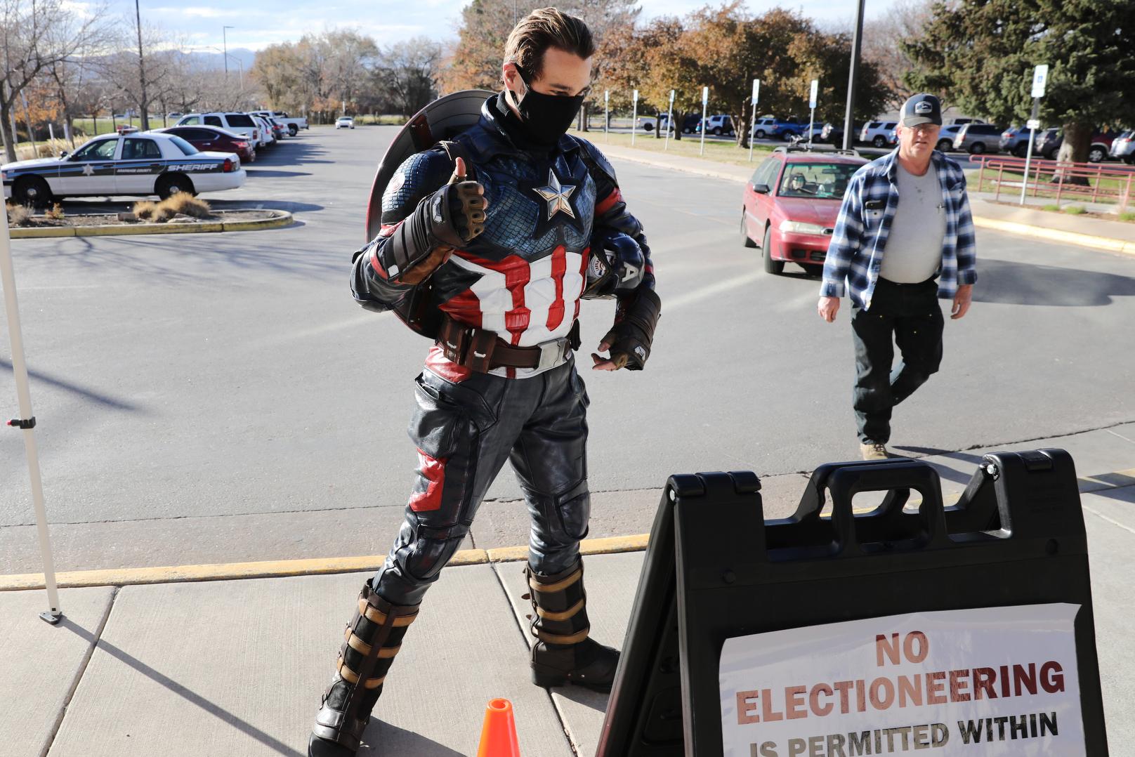 ELECTION-DAY-VOTE-LITTLETON-CAPTAIN-AMERICA