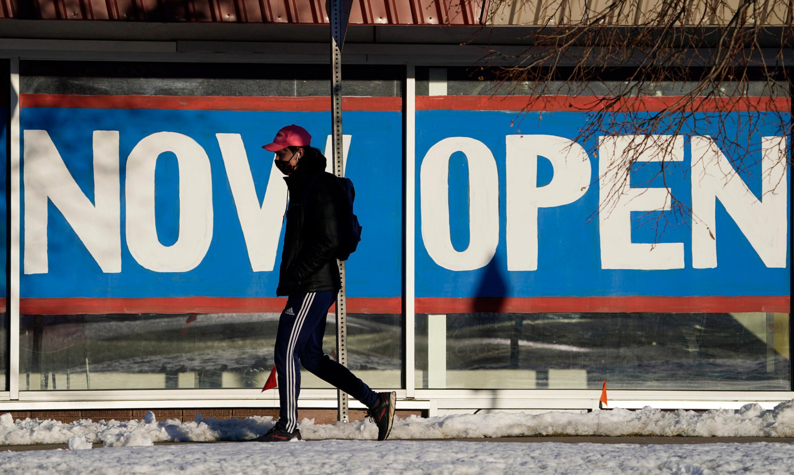 Now open sign in Boulder.