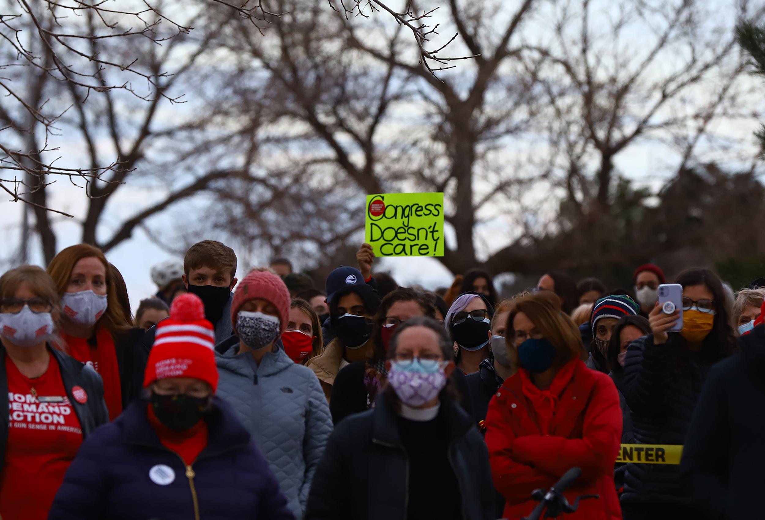 Gun control vigil King Soopers Boulder 210325