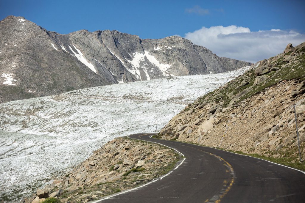 Colorado State Highway 5, which leads to the summit of Mt. Evans. July 6, 2021.