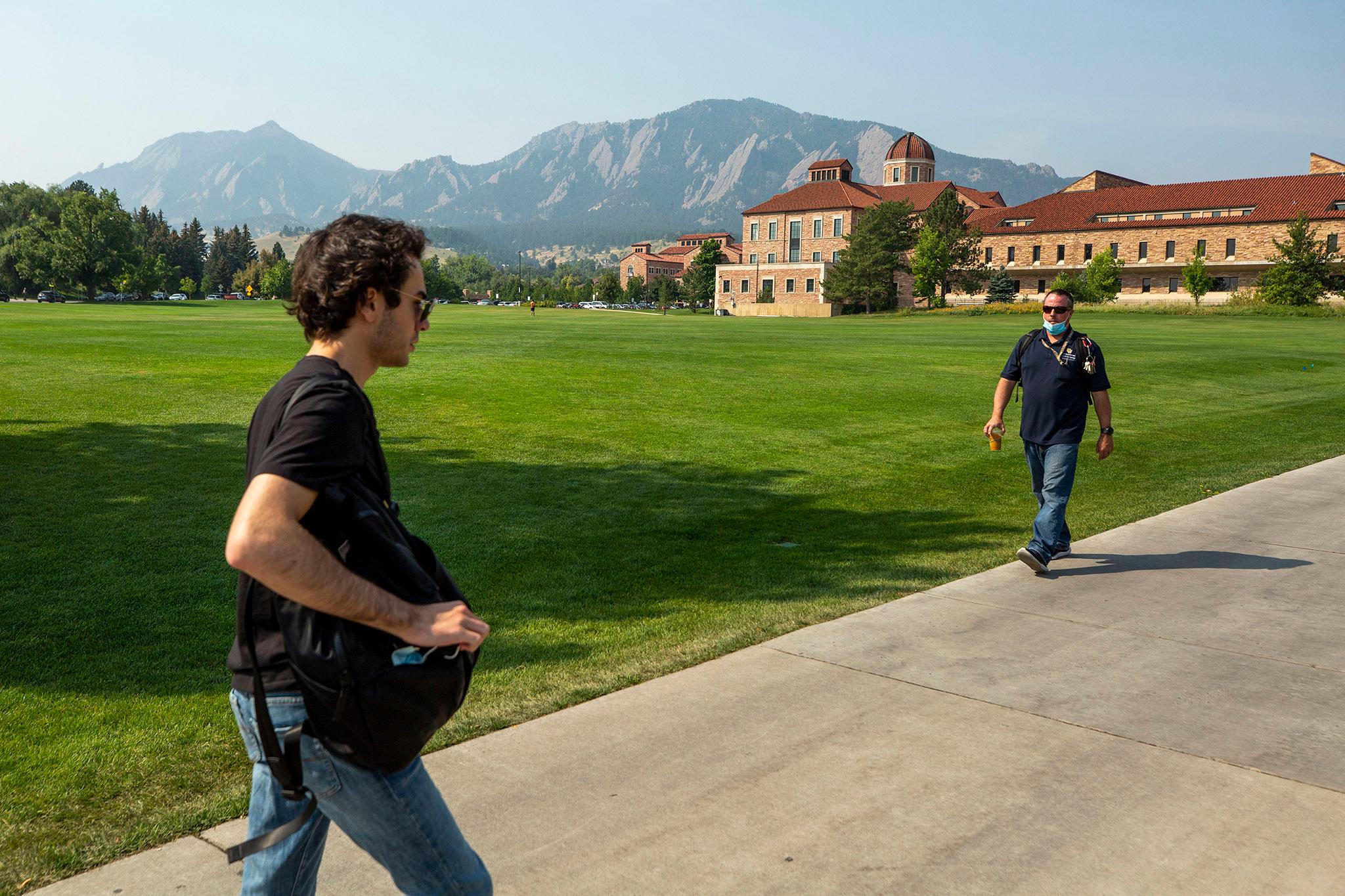 On campus at the University of Colorado Boulder. Sept. 8, 2021.