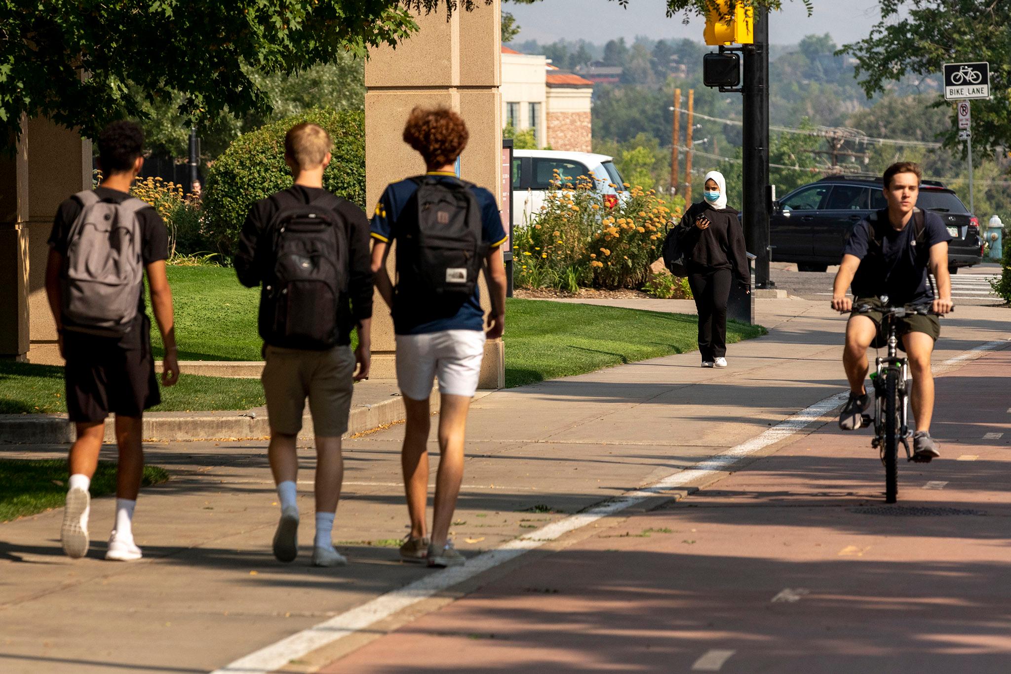 On campus at the University of Colorado Boulder. Sept. 8, 2021.