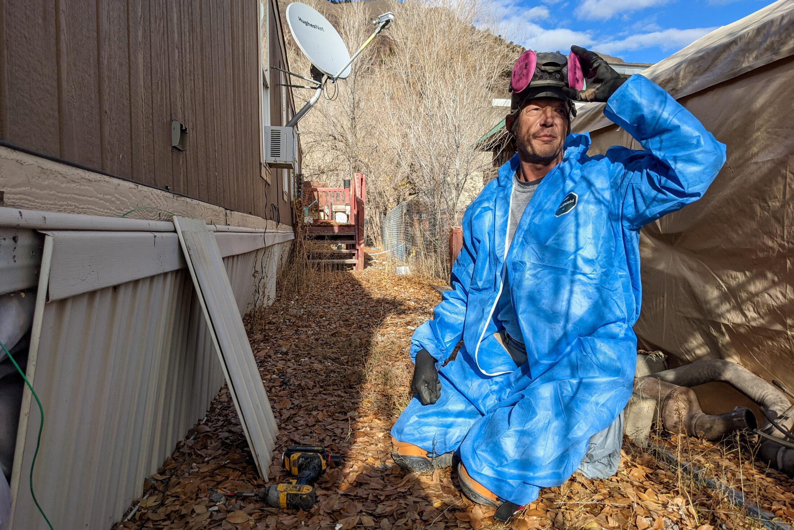 Neal Ashforth winterizing a home in Eagle County.