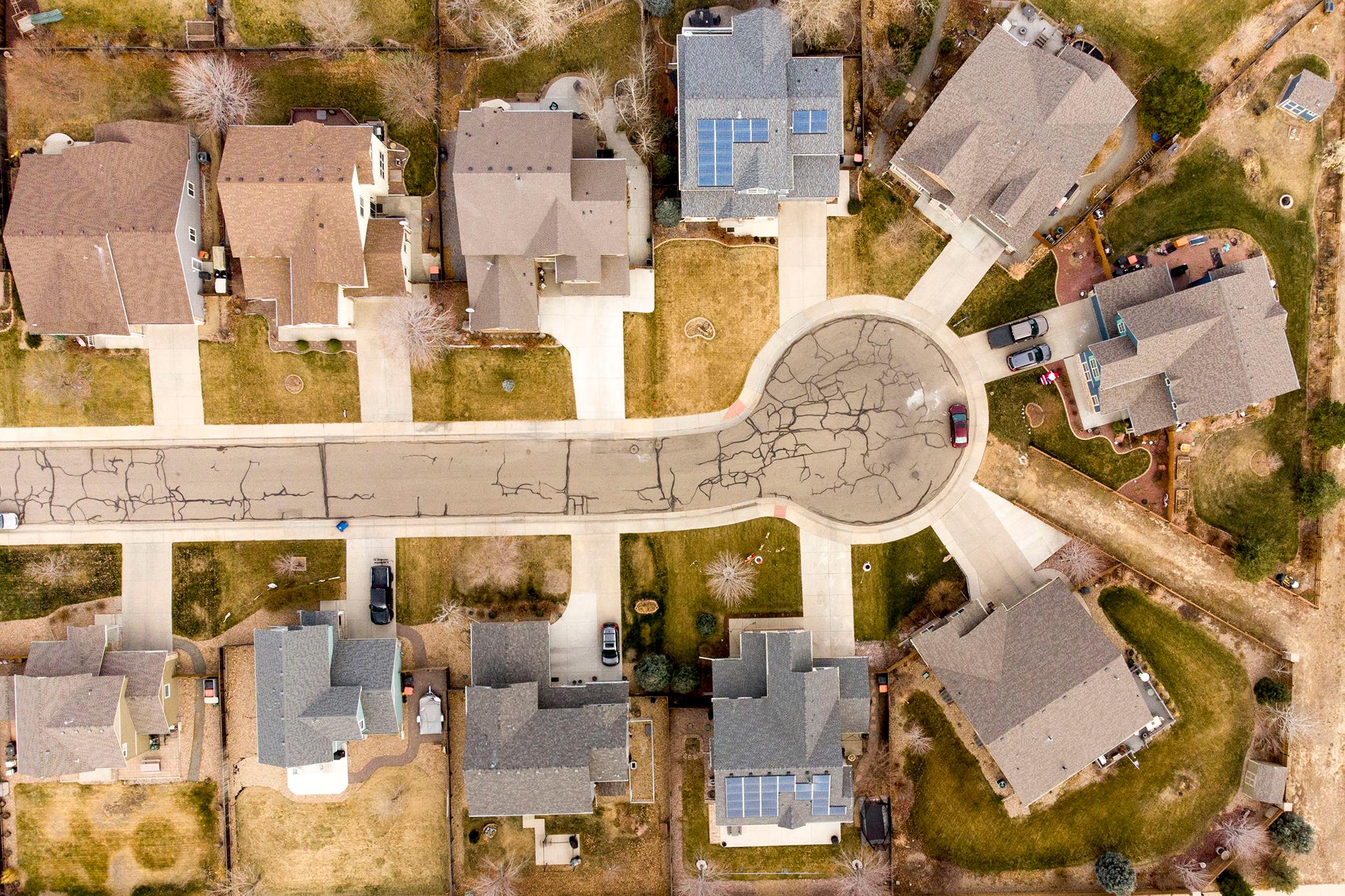 A housing development in Weld County that sits close to I-25. Dec. 11, 2021.