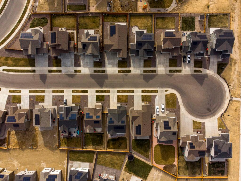 A housing development in Weld County that sits close to I-25. Dec. 11, 2021.