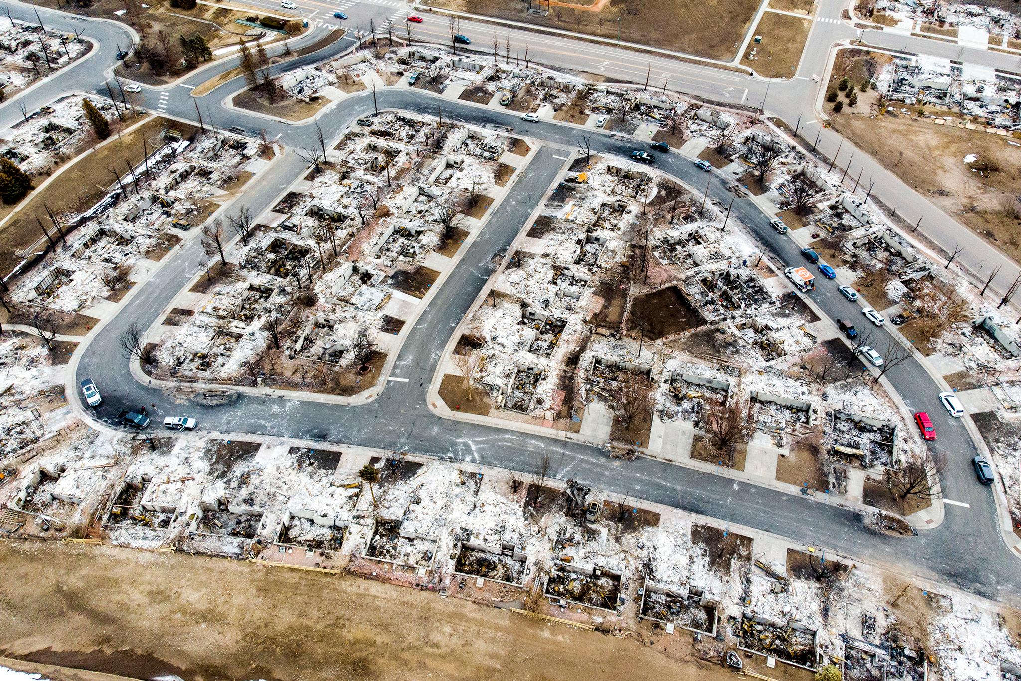 The aftermath of the Marshal fire in Superior. Jan. 18, 2022.