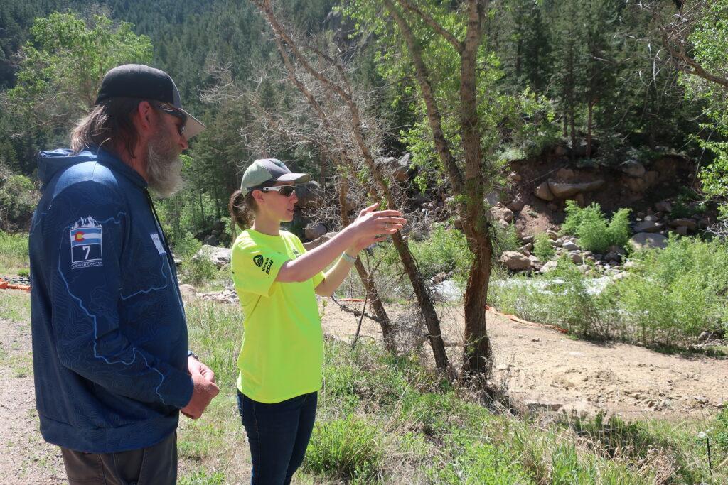 Corey Engen and Rae Brownsberger along Highway 7