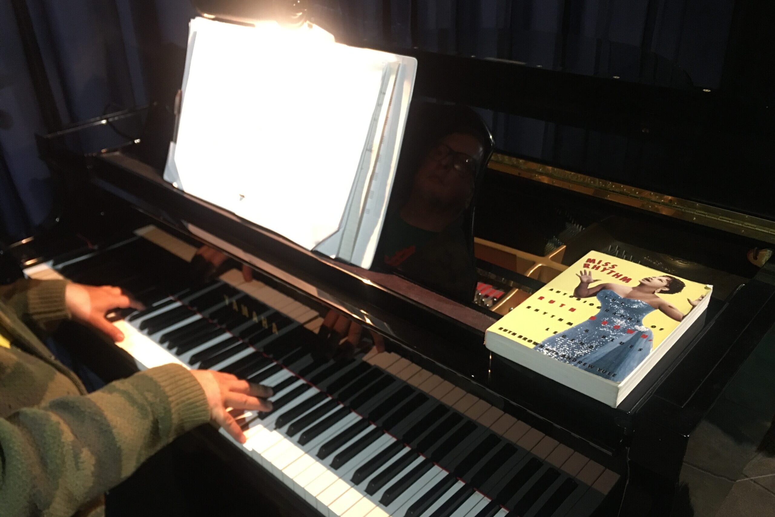 David Nehls rehearses the new bio-cabaret “Rockin’ and Rollin’ With Miss Rhythm" that is set to play at the Denver Center for the Performing Arts in June.