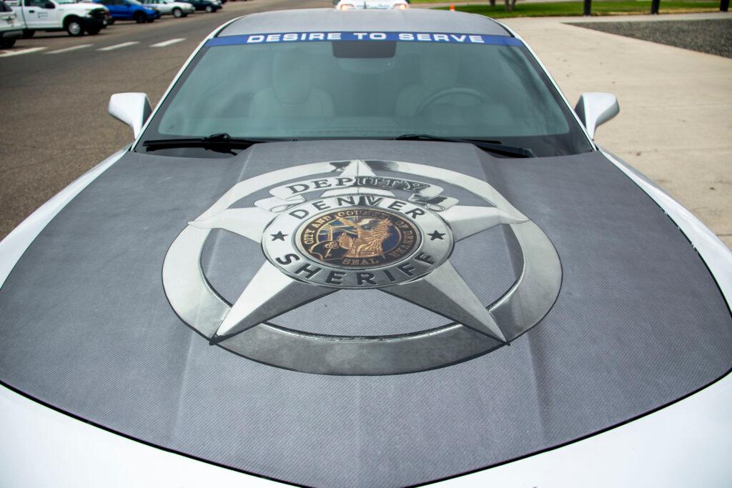 A Denver Sheriff recruitment car. July 15, 2022.