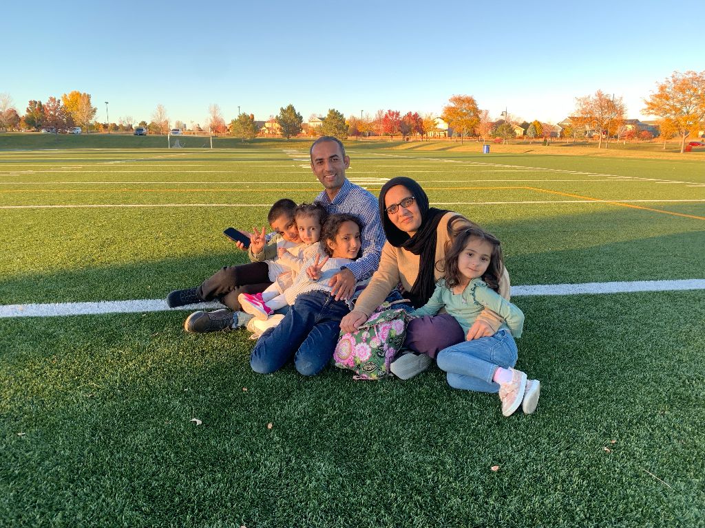 Ahmad and Horia Siddiqi with their four children.