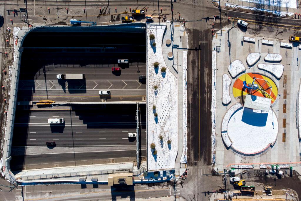 The new park &quot;cap&quot; over I-70 in Elyria Swansea. Nov. 30, 2022.