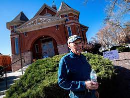 Michael Atlas-Acuna, president of Pueblo's Temple Emanuel board of directors, stands in front of the temple. Atlas-Acuna is raising funds to build an accessible ramp at the temple to accommodate disabled congregants and guests.