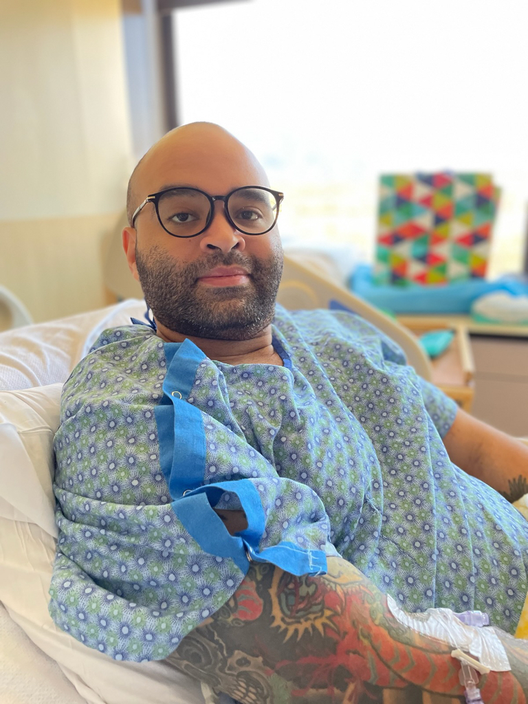 Petty Officer 2nd Class Thomas James, who helped subdue a gunman in Club Q in Colorado Springs on Saturday, Nov. 19. James was released from Centura Penrose Hospital on Nov. 28 after recovering from wounds suffered in the attack.
