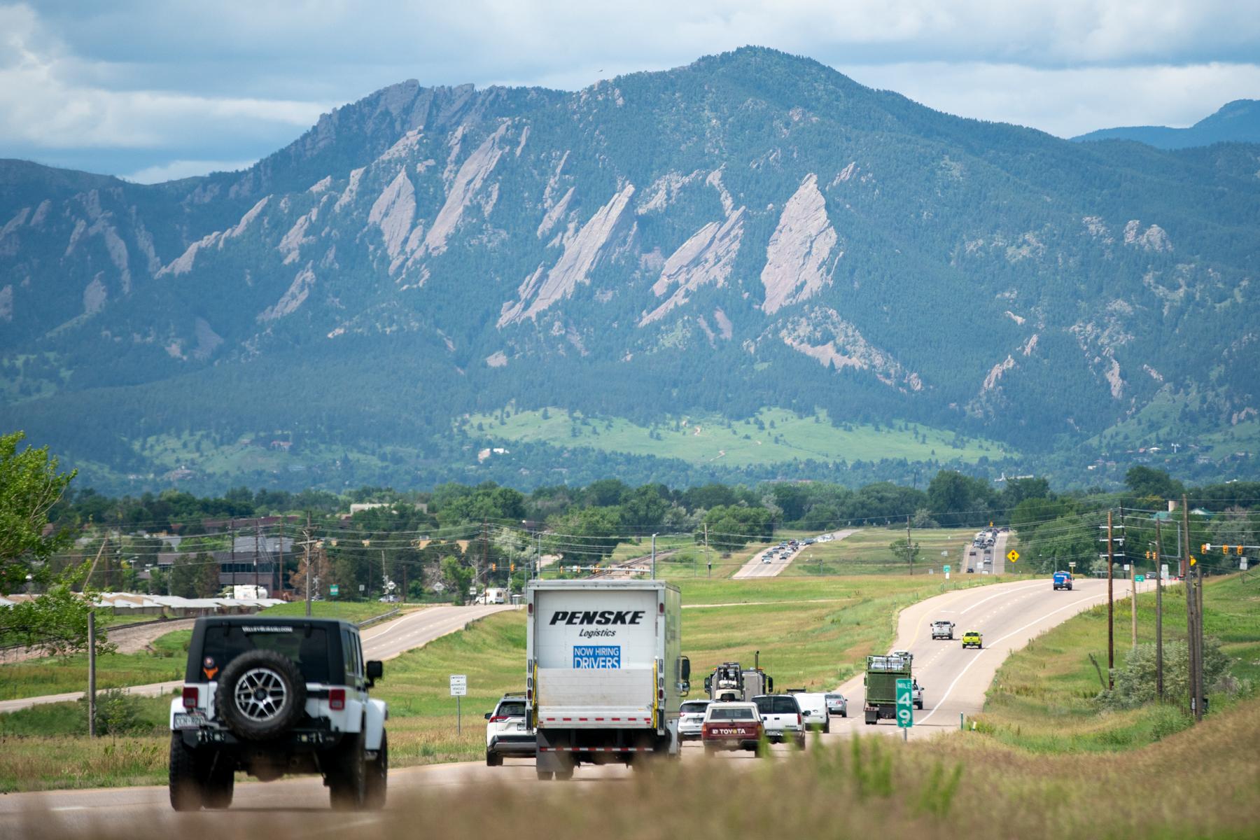 Boulder Flatirons Diagonal Traffic