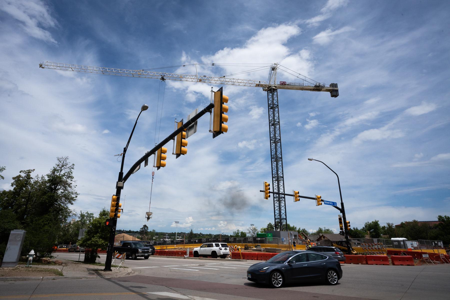 New construction on Broadway at University in Boulder