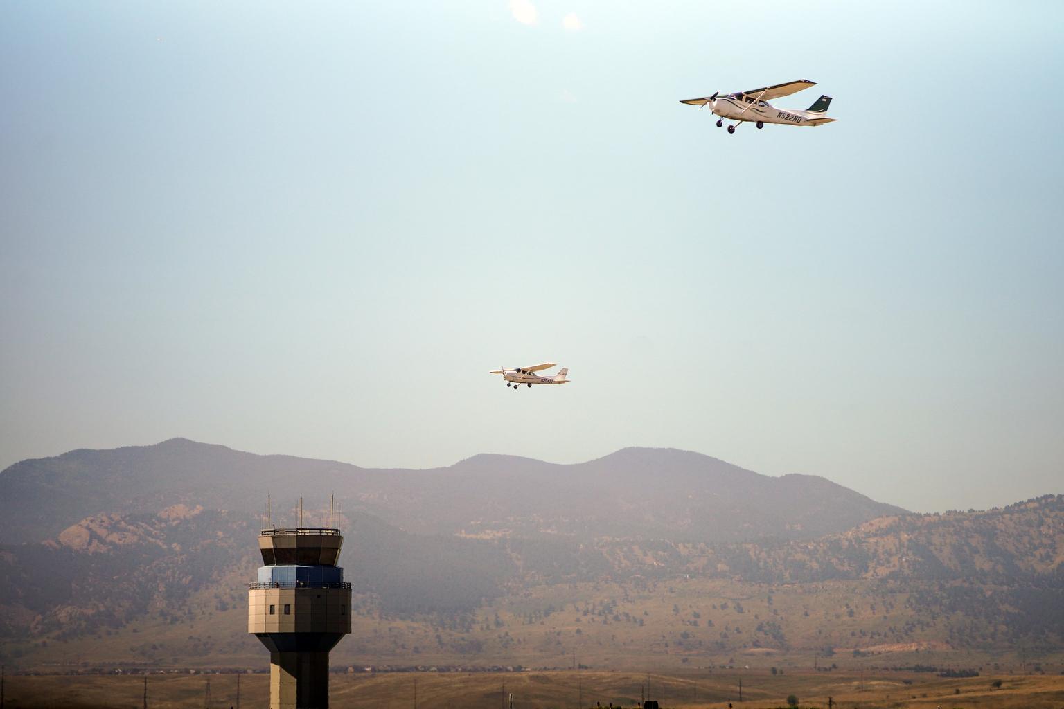 Private aircraft control tower Rocky Mountain Metropolitan Airport Broomfield 230906