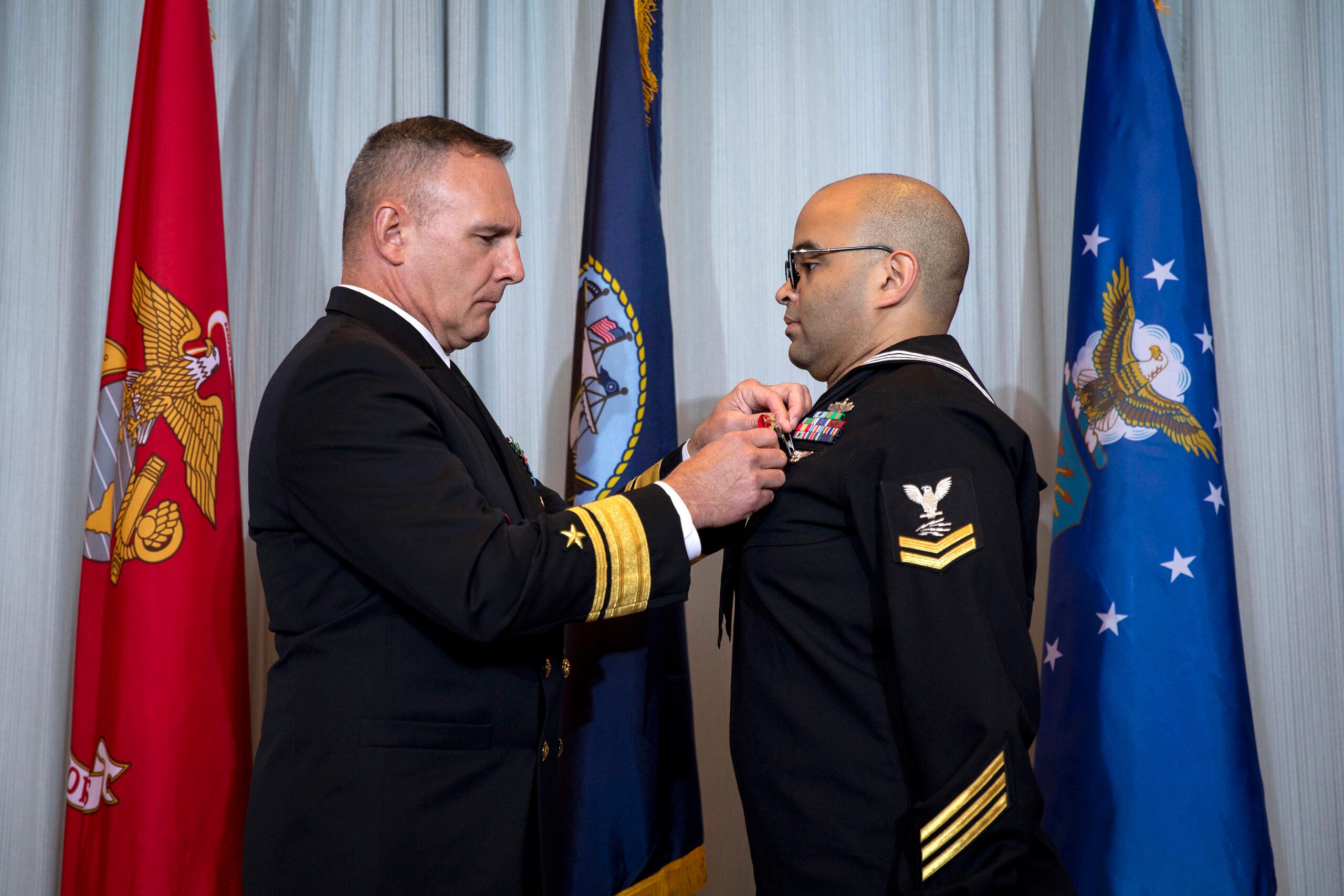 IT2 Thomas James Receives the Navy and Marine Corps Medal