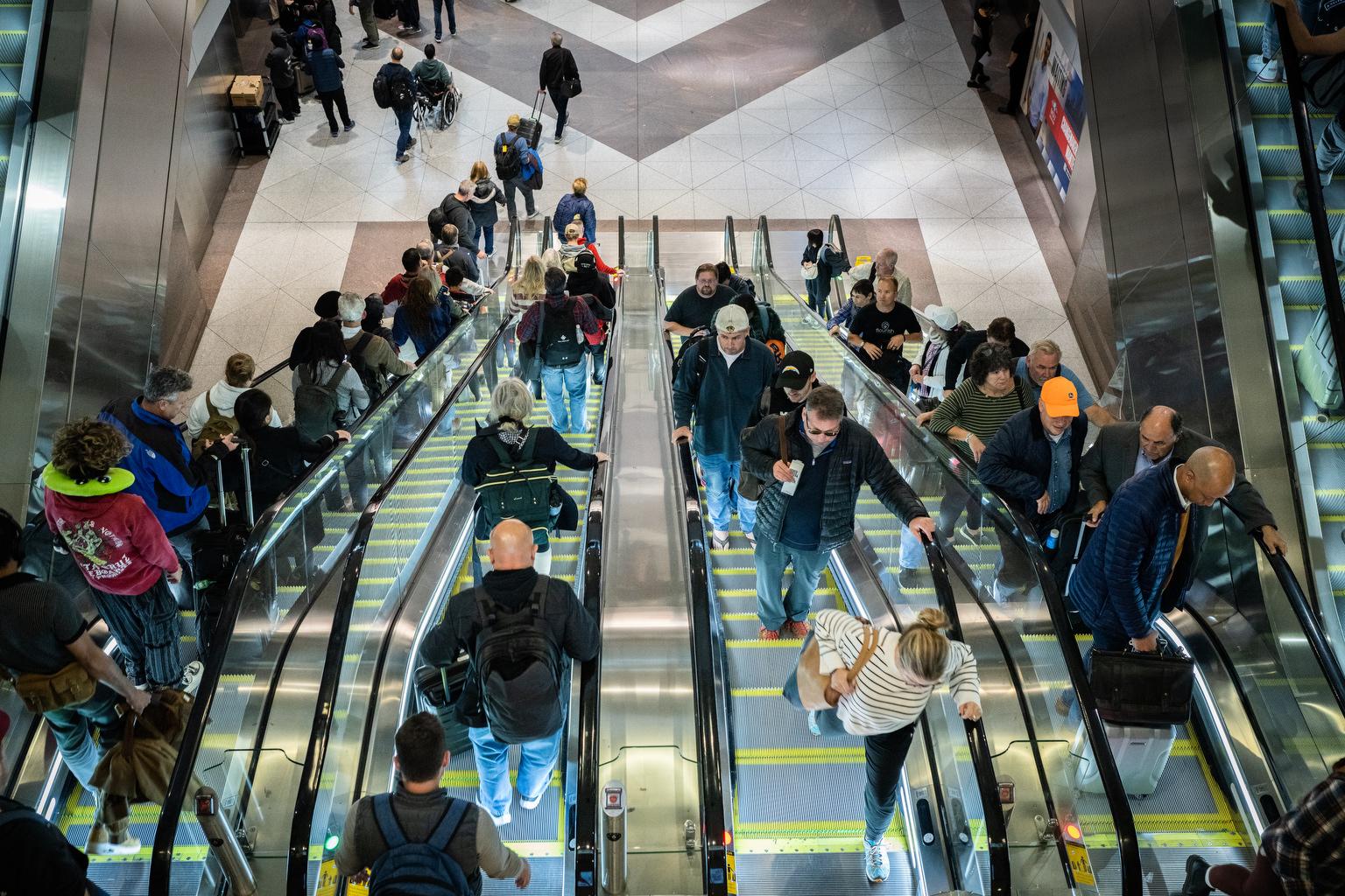 DIA AIRPORT UNDERGROUND TRAIN ESCALATORS