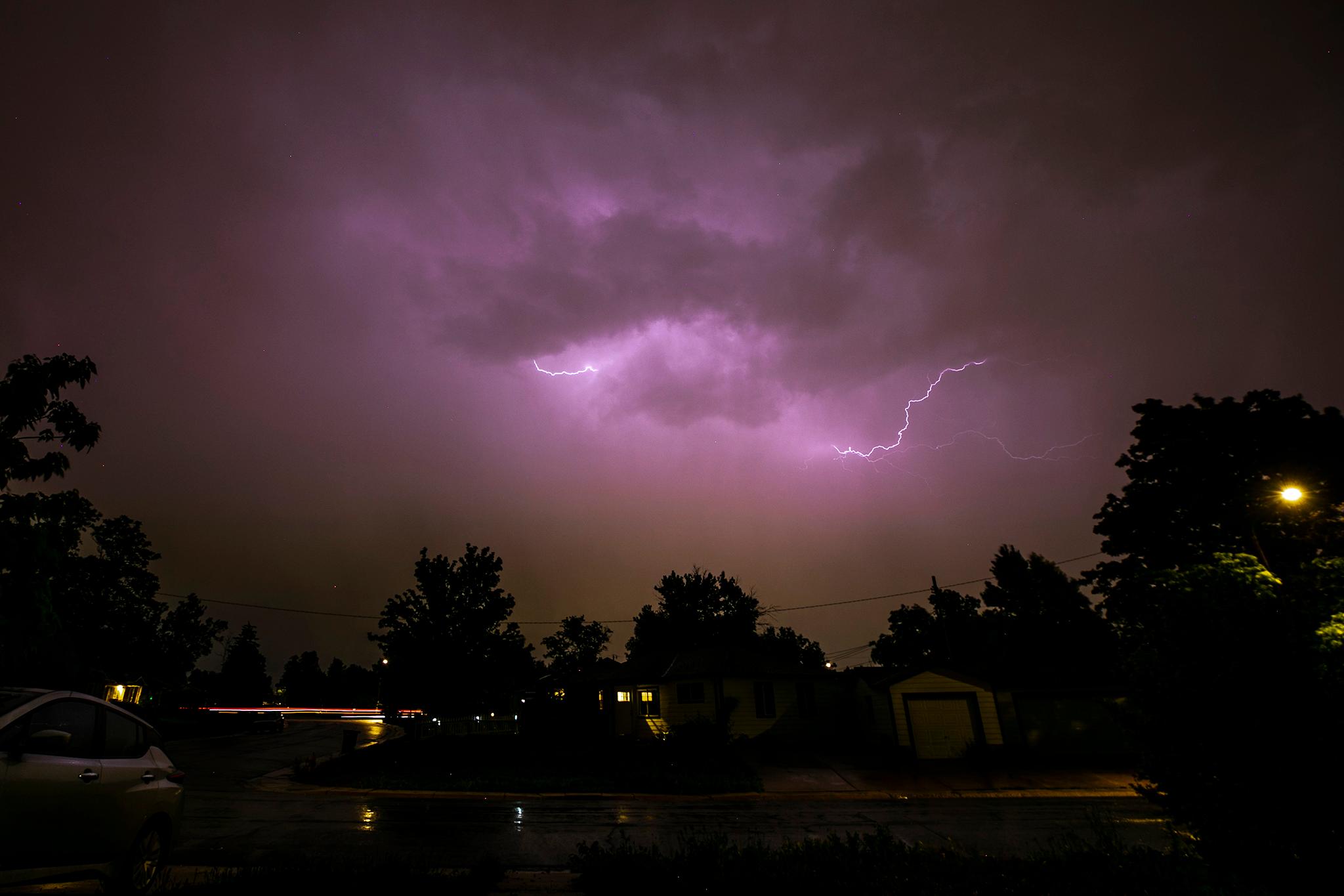 A lightning storm over southwest Denver. June 8, 2023.
