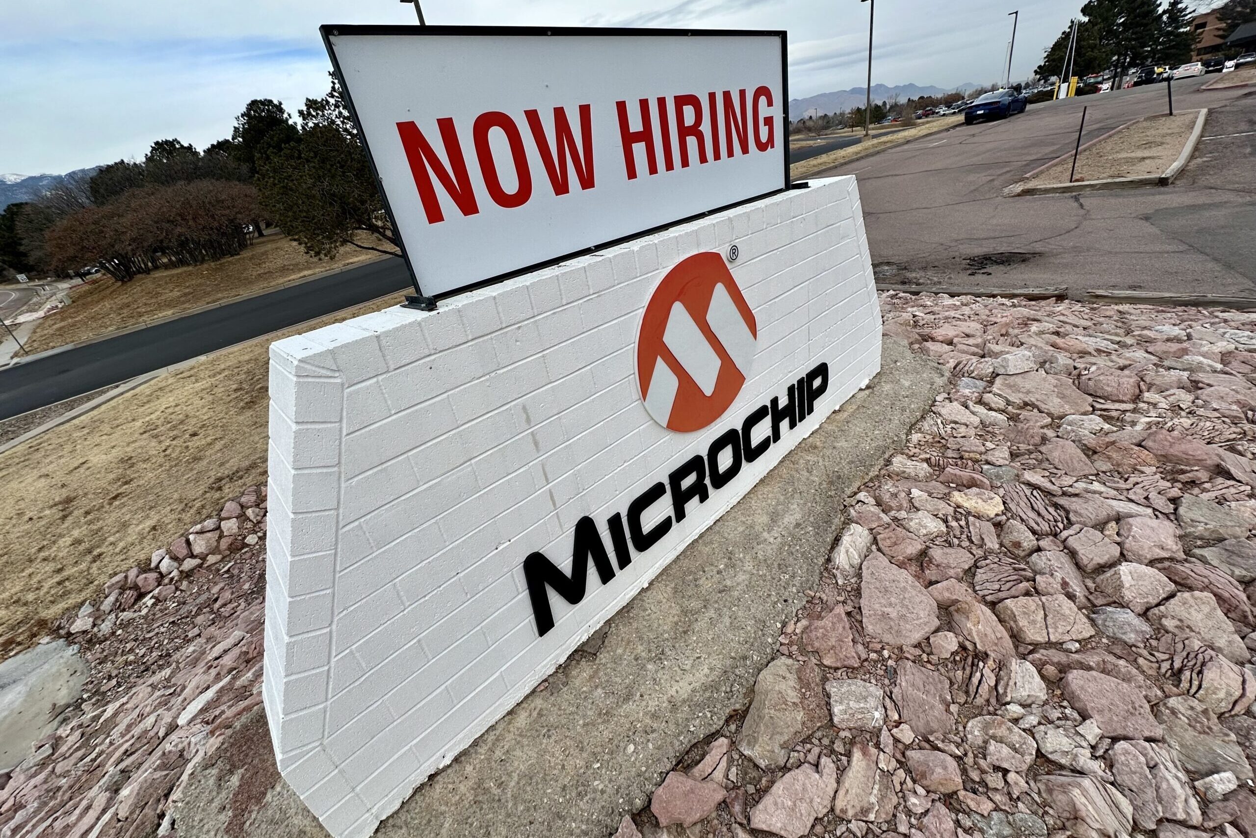 The Microchip sign outside of the Colorado Springs facility