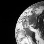 On Oct. 9, NASA's Juno spacecraft flew past Earth, using our home planet's gravity to get the final boost it needed to reach Jupiter. The JunoCam instrument captured this monochrome view of Earth.
