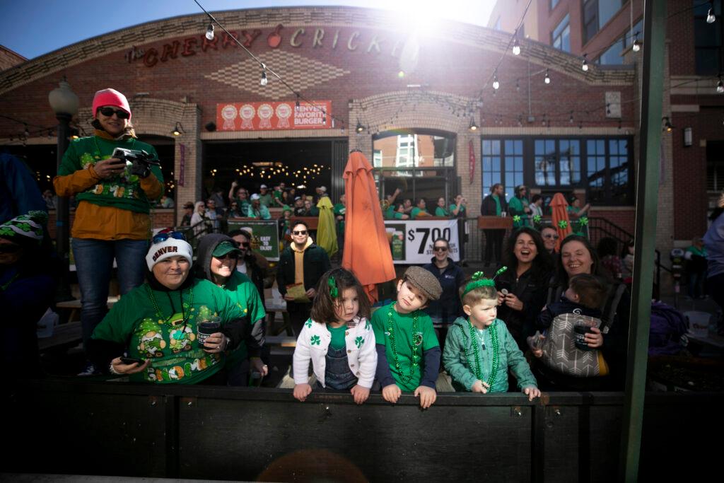 The crowd at Denver's annual St. Patrick's Day parade in LoDo. March 11, 2023.