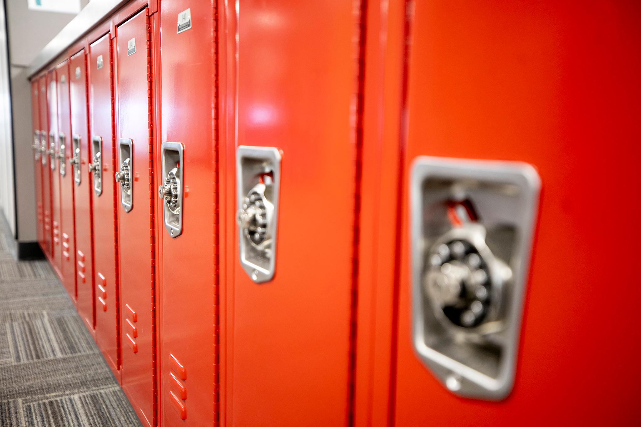 Lockers at Newton Middle School in Littleton. March 22, 2024.