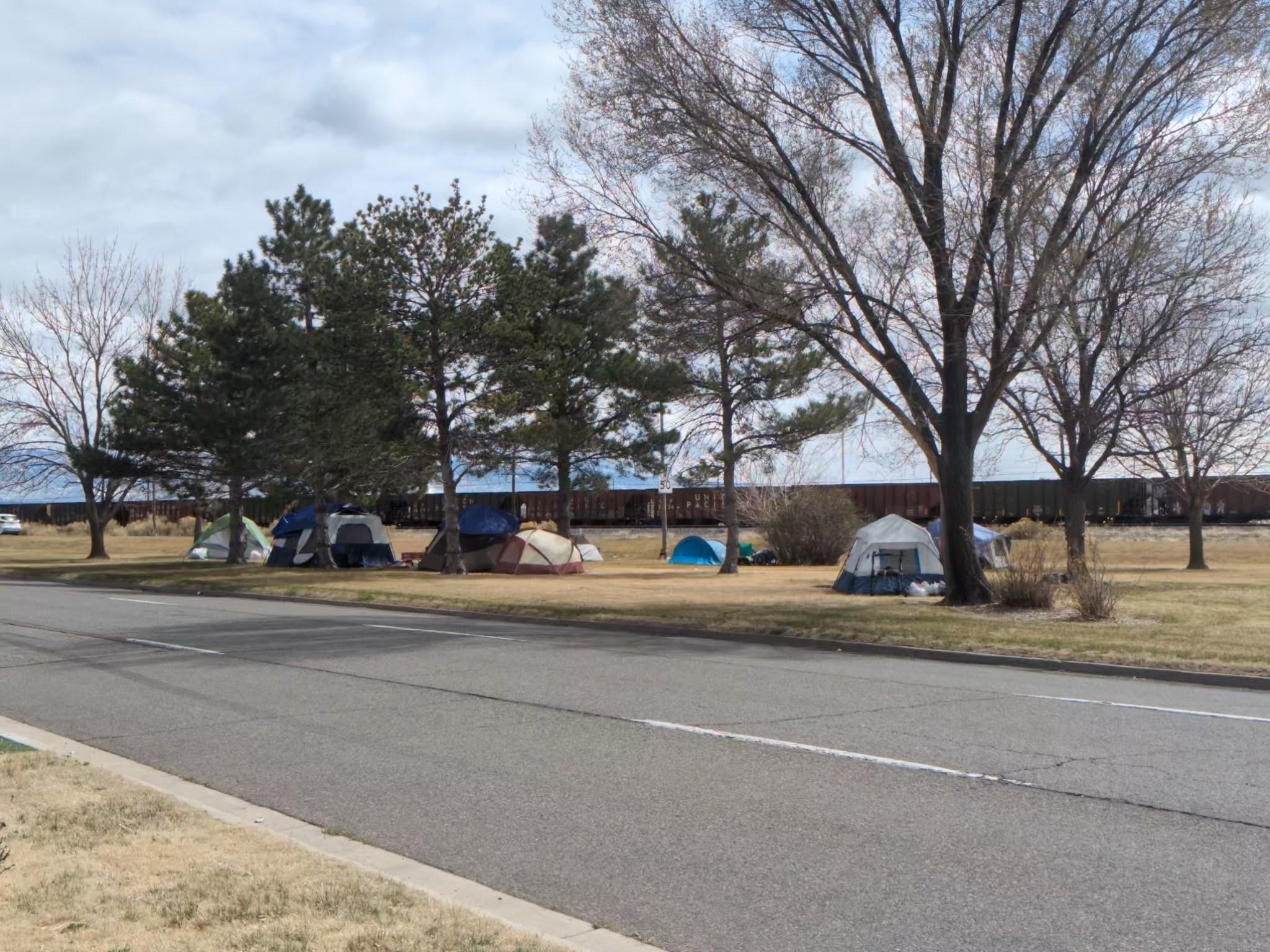 Homeless tents encampment Grand Junction Western Slope