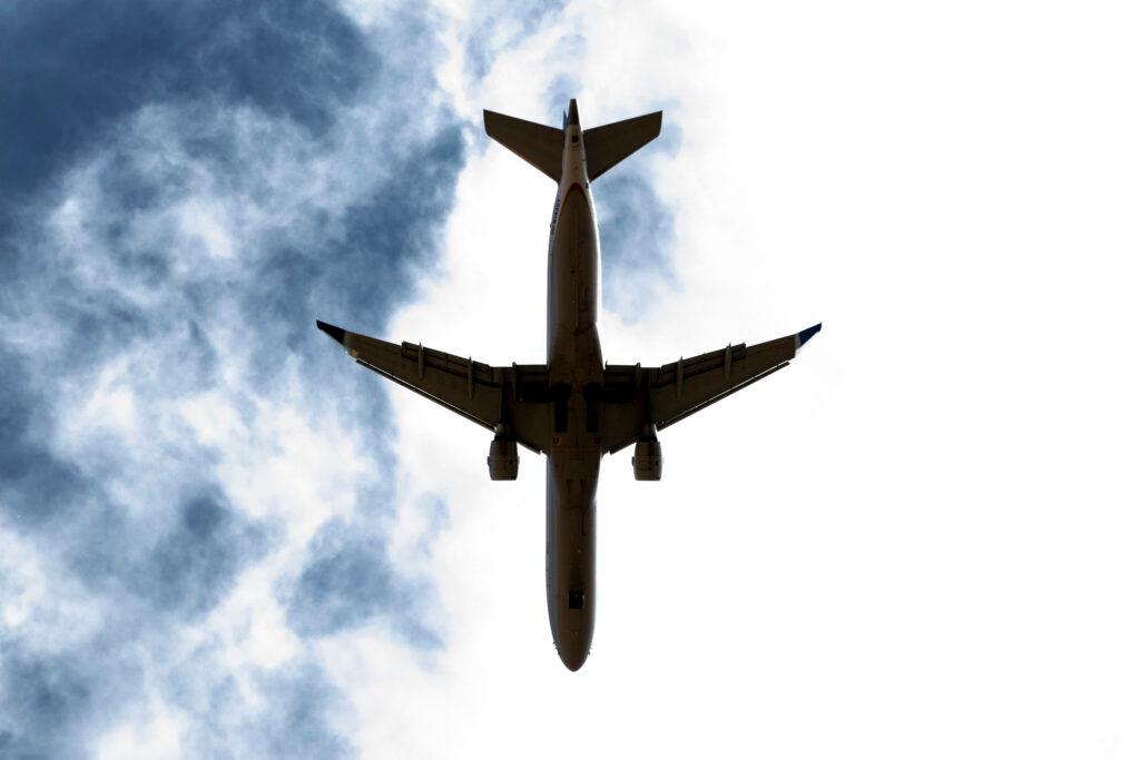 A plane flies over Colorado's eastern plains, en route to DIA. May 4, 2024.