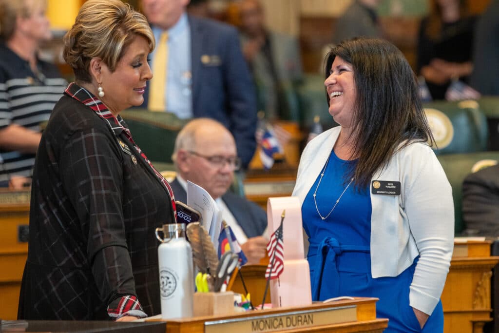 House Minority Leader Rose Pugliese and House Majority Leader Monica Duran