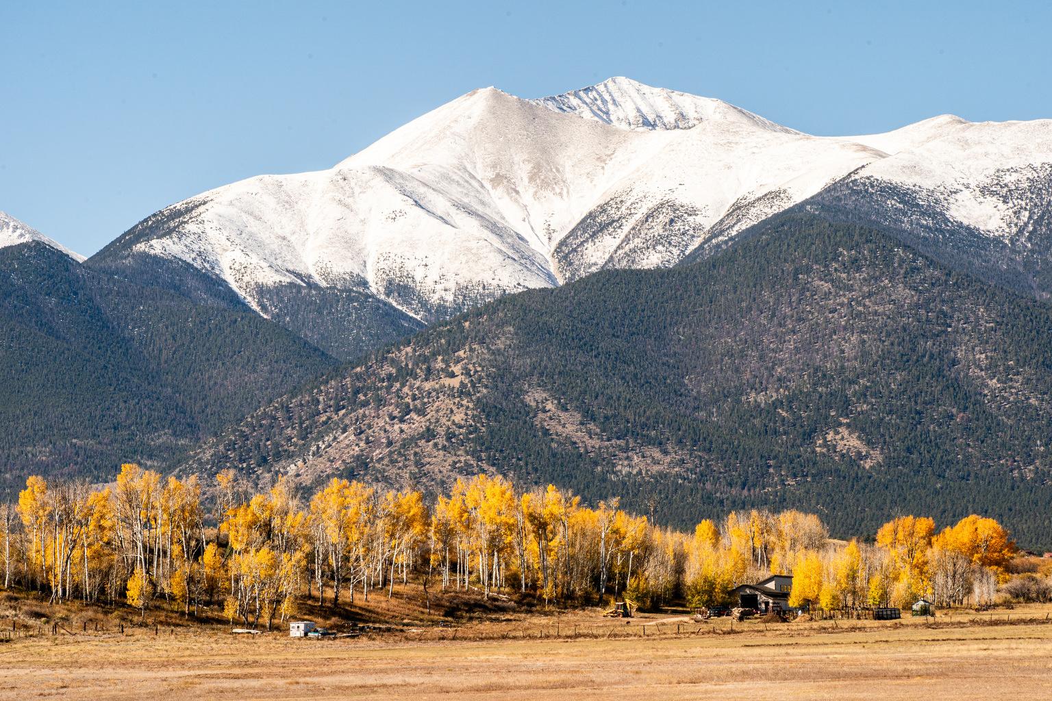 Fourteener Mount Antero with snow