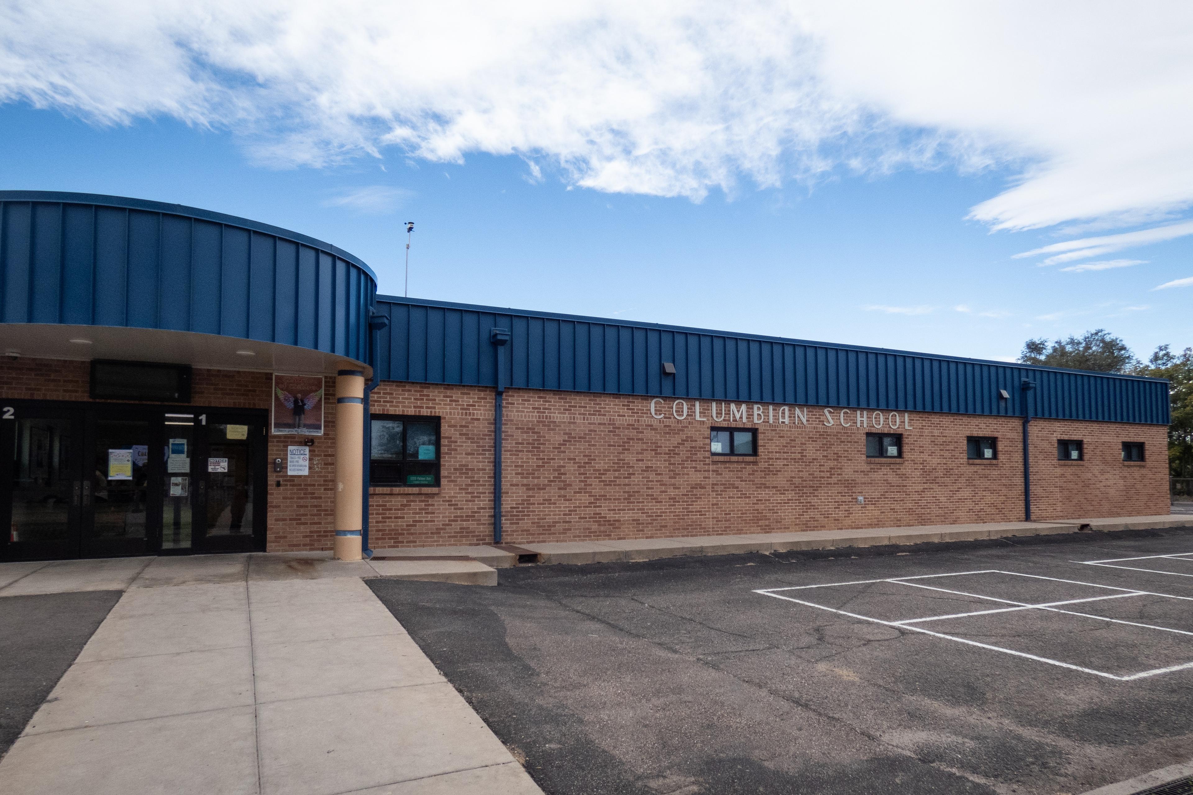 A wide shot of the elementary school Columbian in Pueblo