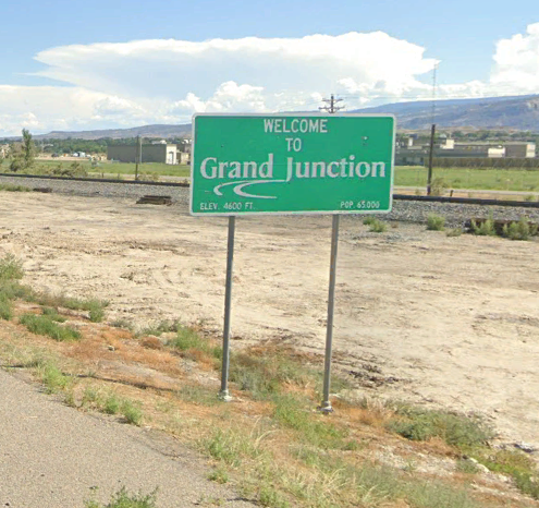 The sign, pictured here, announcing the city limit of Grand Junction, Colorado is the only one with both the population and the elevation, at the request of the 40-square mile city in Mesa County. According to state traffice engineer San Lee, "Grand Junction has an agreement that they install and maintain that sign."