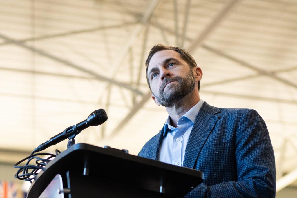 Democratic Rep. Jason Crow holds a town hall in Aurora