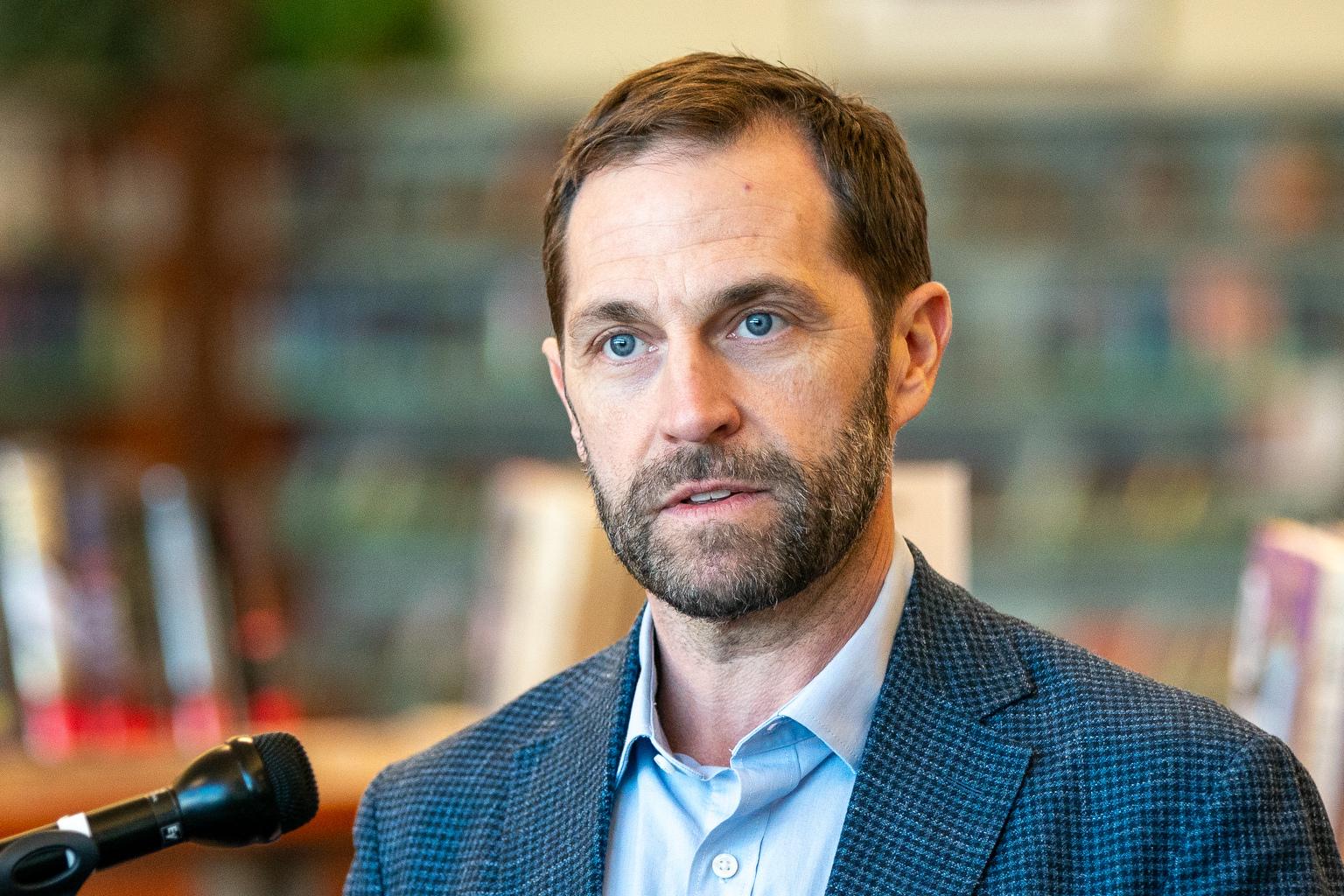 Democratic Rep. Jason Crow holds a town hall in Aurora