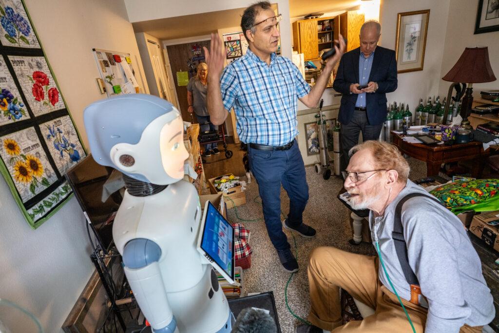 Ryan the robot at at Eaton Senior Communities