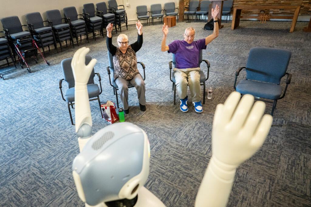 Ryan the robot at at Eaton Senior Communities