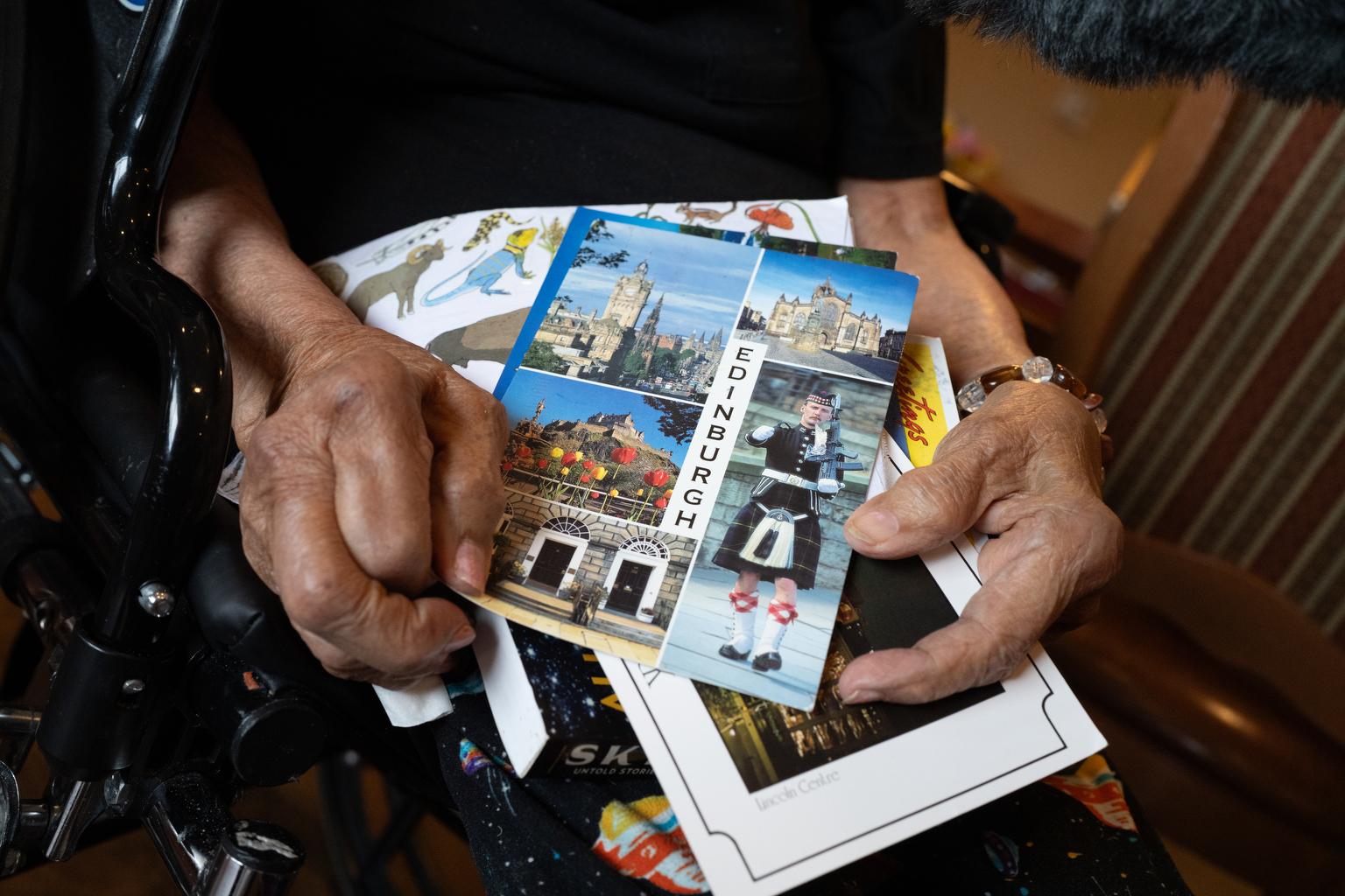Just a small handful of the 700 cards and letters 92-year-old Angela Lee has received