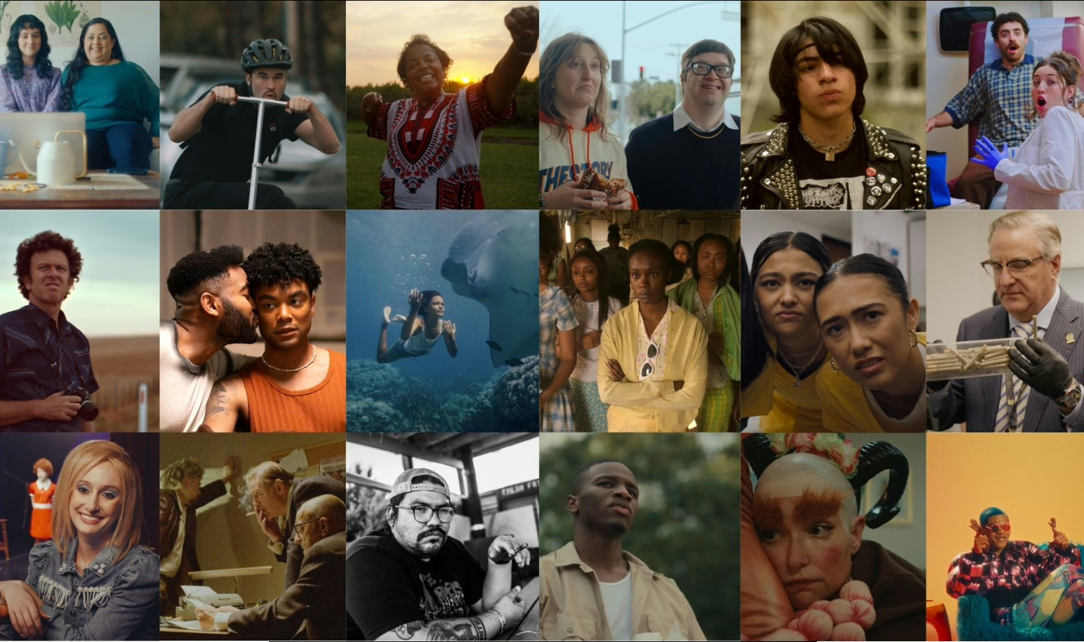 Stills from films in the 2025 SeriesFest lineup.