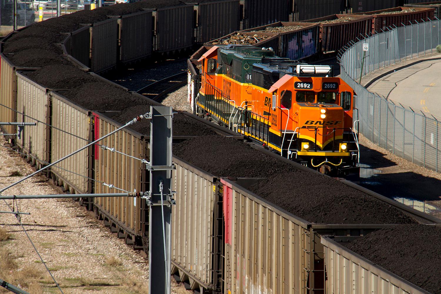A halted coal train
