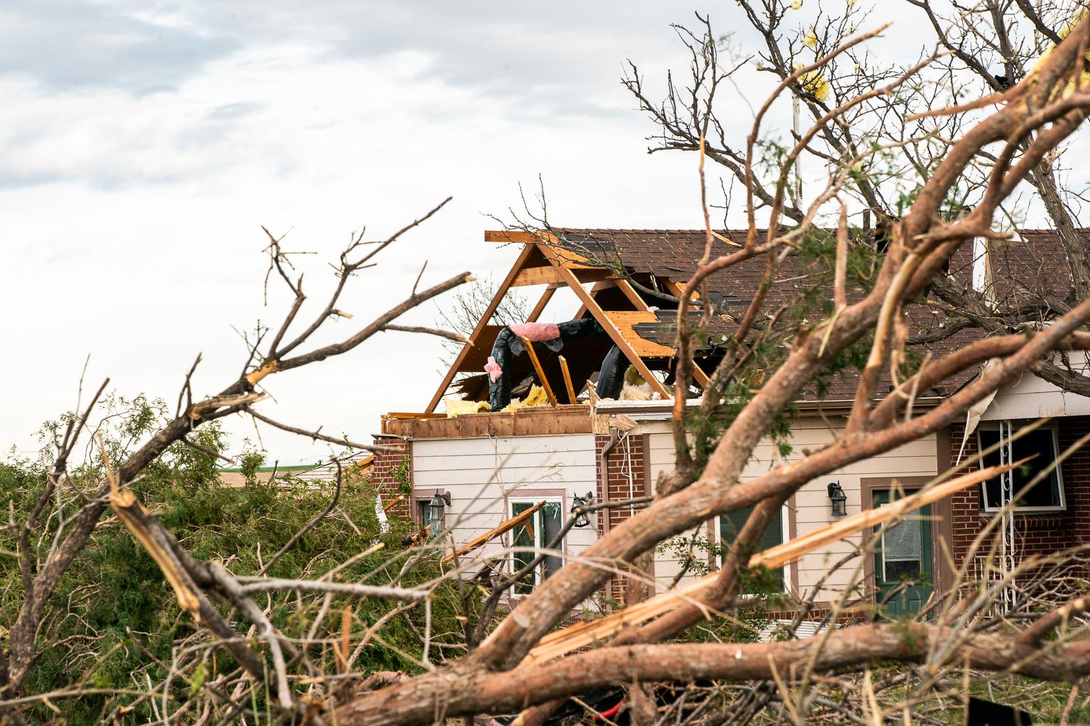 Tornado damaged home in Bennet