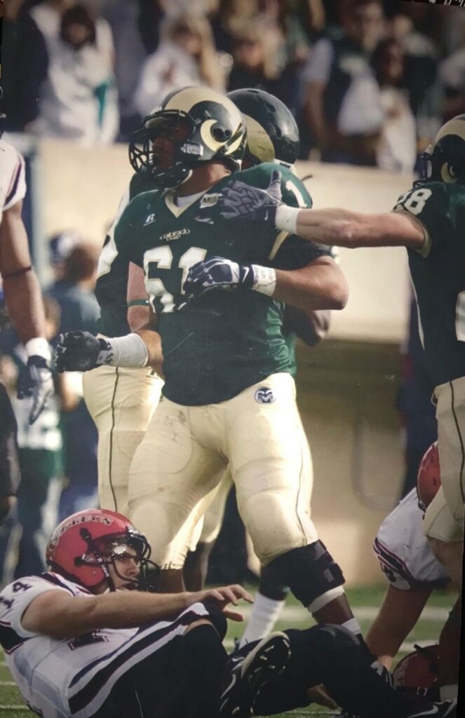 Eugene Daniels in his Ram uniform on the football field.