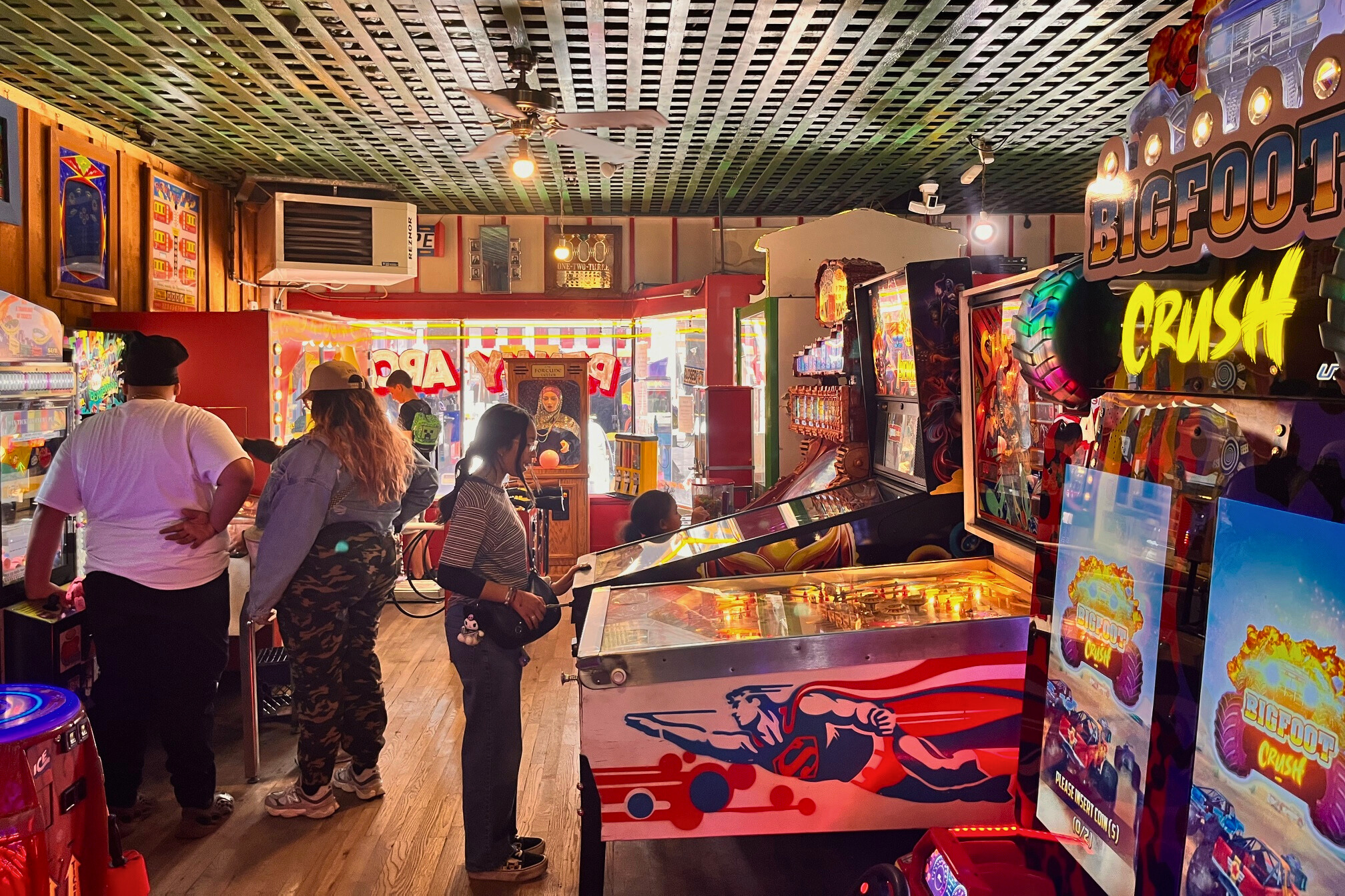 Pinball machines inside a building