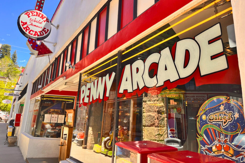 A photo of the exterior of the penny arcade building