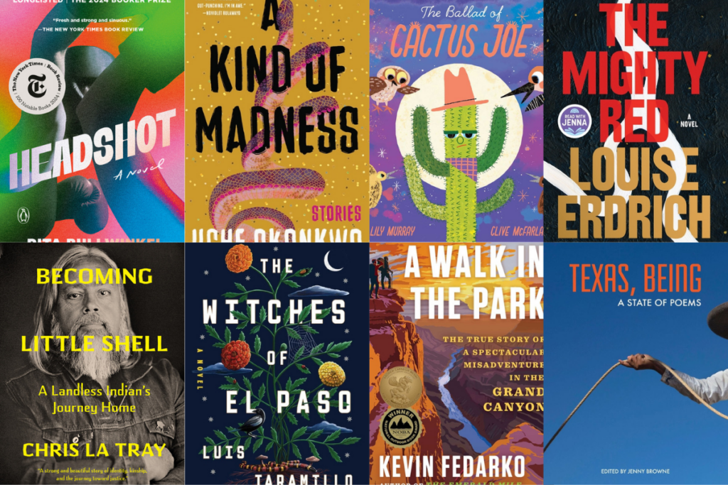 Eight colorful book covers depicting varoiius shortlist contenders for this year's awards.