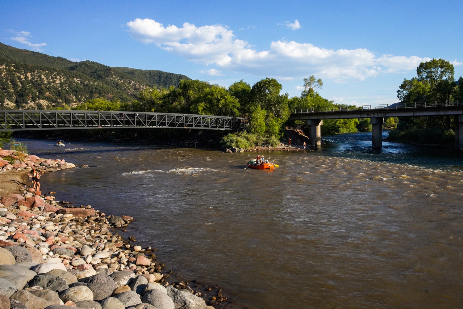 The Colorado River, left, and the Roaring Fork River
